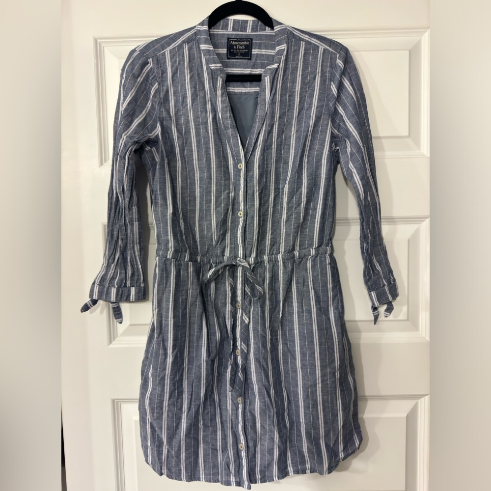 Linen long sleeve dress